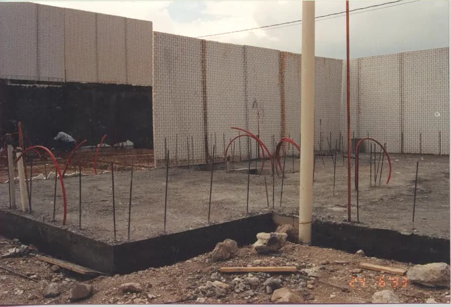Cimentación con bastones de varilla